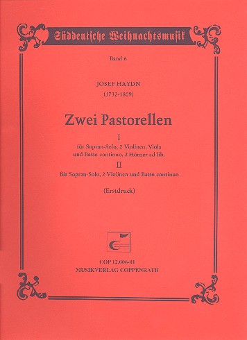 2 Pastorellen  für Sopran und Streichinstrumente  Partitur