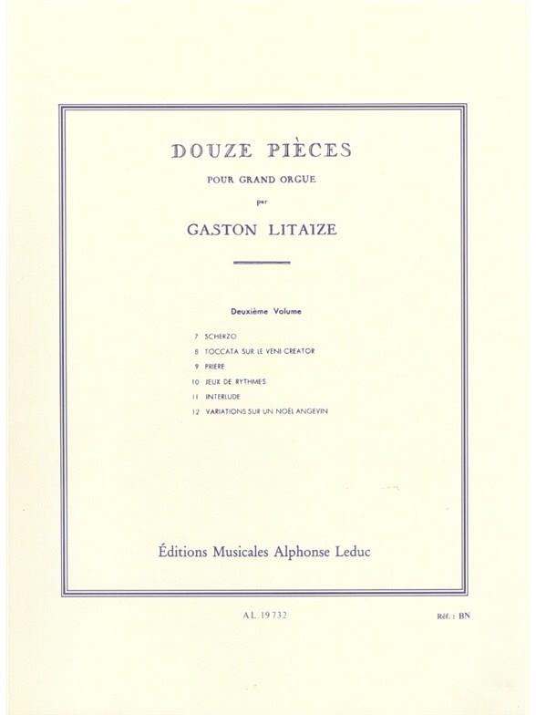 12 pièces vol.2 (nos.7-12) pour&nbsp;&nbsp;grand orgue&nbsp;&nbsp;