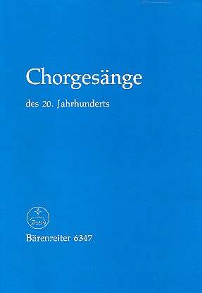 Chorbuch 1983&nbsp;&nbsp;Chorgesänge des 20. Jahrhunderts&nbsp;&nbsp;Partitur