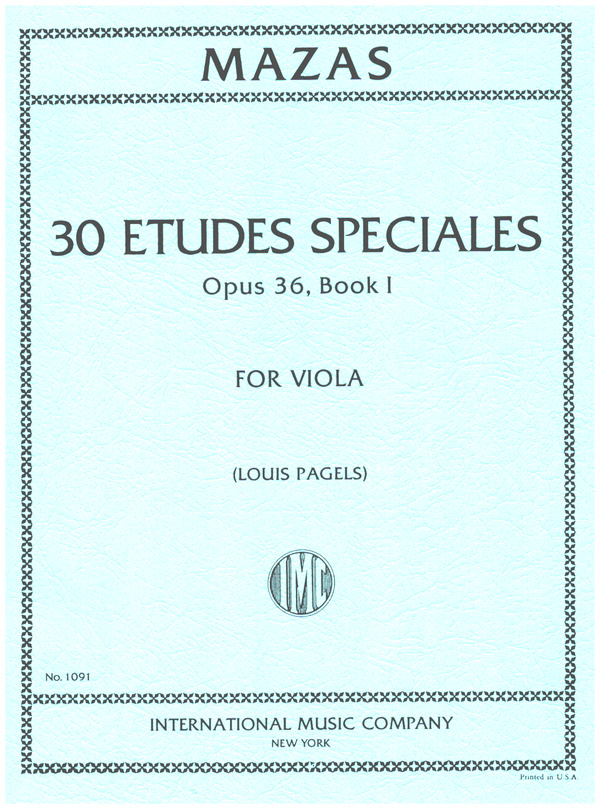 Etudes op.36 vol.1 - Etudes speciales  for viola  
