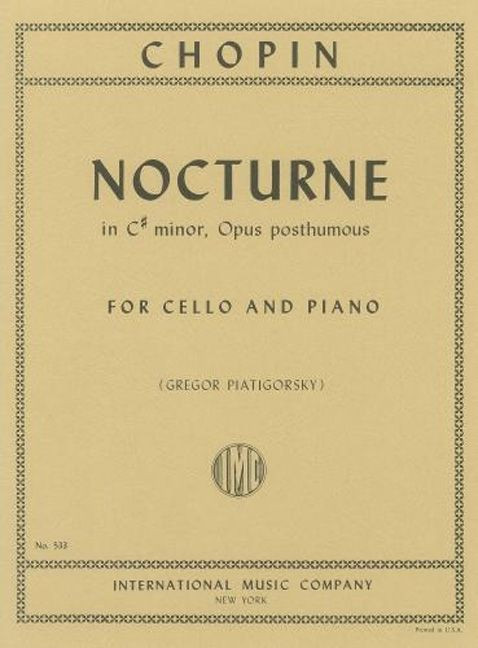 Nocturne C sharp minor op.posth.&nbsp;&nbsp;for cello and piano&nbsp;&nbsp;