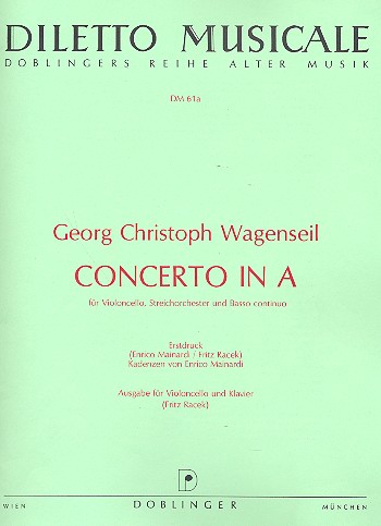Concerto A-Dur WV348  für Violoncello und Streicher  für Violoncello und Klavier