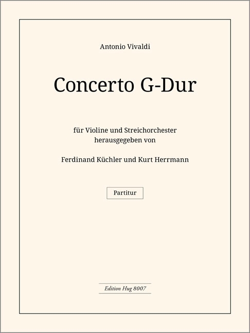 Concerto G-Dur RV310&nbsp;&nbsp;für Violine und Streichorchester&nbsp;&nbsp;Partitur