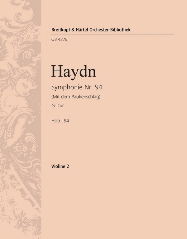 Sinfonie G-Dur Nr.94 Hob.I:94 ('Paukenschlag')&nbsp;&nbsp;für Orchester&nbsp;&nbsp;Violine 2