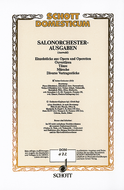 HOCH HEIDECKSBURG: MARSCH FUER SA-  LONORCHESTER, OP. 10  PARTITUR+STIMMEN