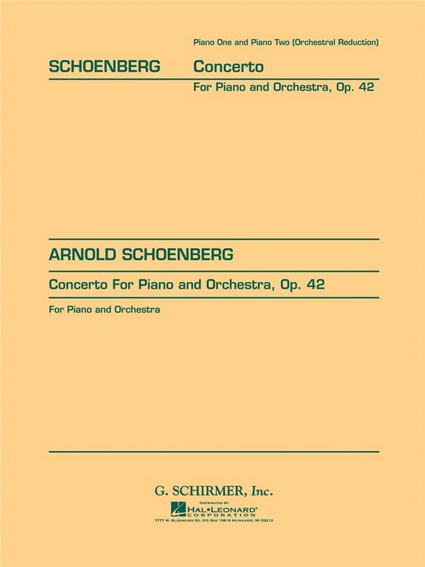 Concerto op.42   for piano and orchestra   piano one and piano two (orchestral reduction