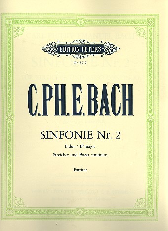 Sinfonie Nr.2 B-Dur WQ182,2  für Streicher und Bc  Partitur