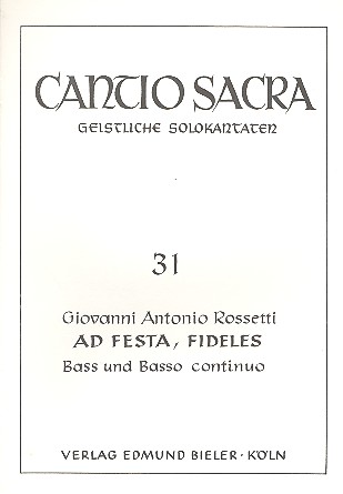 Ad festa, fideles  für Bass und Bc  