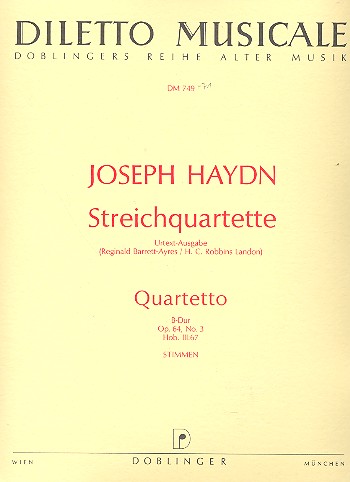 Streichquartett B-Dur op.64,3&nbsp;&nbsp;Hob.III:67,  Stimmen&nbsp;&nbsp;