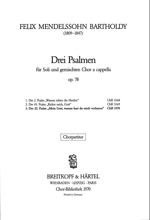 Mein Gott warum op.78,3&nbsp;&nbsp;für gem Chor (SSAATTBB)&nbsp;&nbsp;Chorpartitur