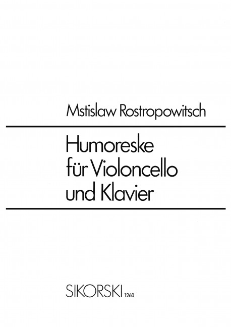 Humoreske op.5&nbsp;&nbsp;für Violoncello und Klavier&nbsp;&nbsp;