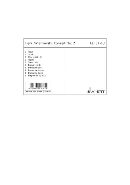 Konzert d-Moll Nr.2 op.22  für Violine und Orchester  Harmonie