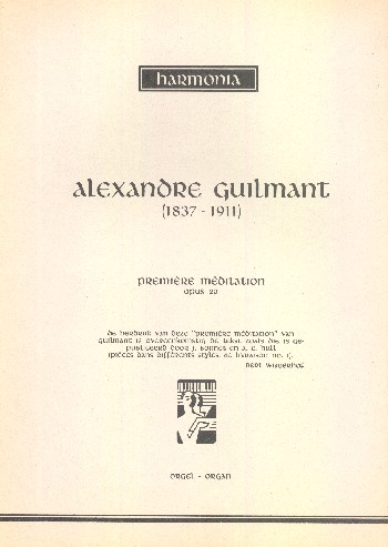 Première Meditation op.20 pour orgue  Wisgerhof, B., ed  