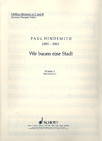 Wir bauen eine Stadt&nbsp;&nbsp;für Kinderchor (SMez), Melodie-Instrumente und Schlagwerk&nbsp;&nbsp;Einzelstimme - mittlere Instrumentalstimme