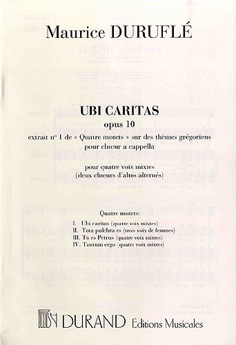 Ubi caritas op.10,1  für gem Chor a cappella  Chorpartitur