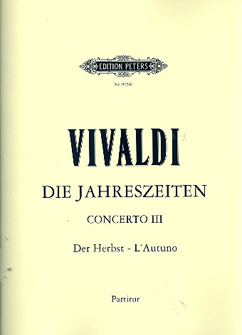 Konzert g-Moll RV315 op.8,2 'Der Sommer'&nbsp;&nbsp;für Violine und Streicher&nbsp;&nbsp;Partitur (= Cembalo)