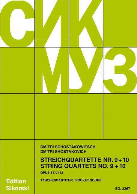 Streichquartette Nr.9 op.117 und Nr.10 op.118    Studienpartitur