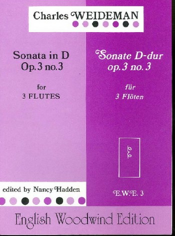 SONATE D-DUR OP.3,3  FUER 3 FLOETEN  PARTITUR UND STIMMEN