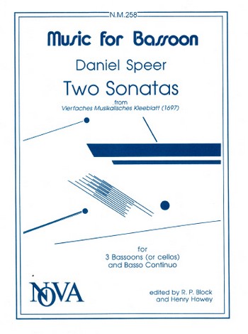 2 Sonatas for 3 bassoons (celli)  and bc  score+3parts