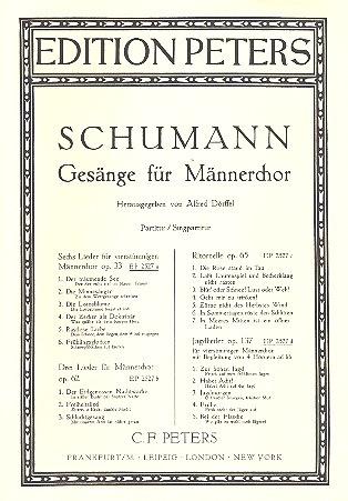 6 Lieder op.33&nbsp;&nbsp;für Männerchor a cappella&nbsp;&nbsp;Partitur