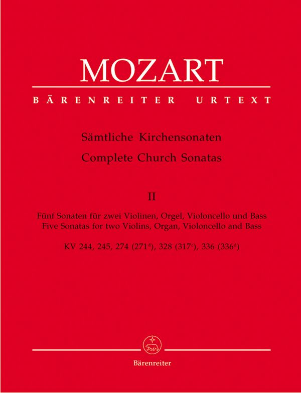 Sämtliche Kirchensonaten Band 2&nbsp;&nbsp;für 2 Violinen, Orgel, Violoncello, Bass&nbsp;&nbsp;Partitur und Stimmen