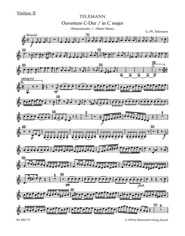 Ouvertüre C-Dur&nbsp;&nbsp;für Orchester&nbsp;&nbsp;Violine 2