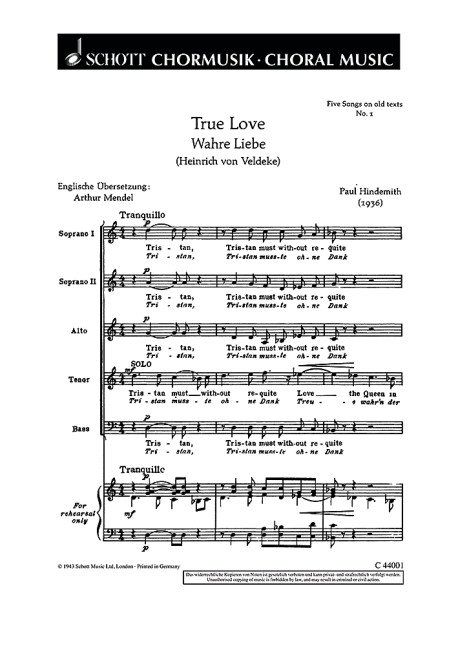 Five Songs on old texts  für gemischten Chor (SSATB)  Chorpartitur