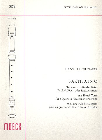 Partita C-Dur für&nbsp;&nbsp;4 Blockflöten (SATB)&nbsp;&nbsp;Spielpartitur