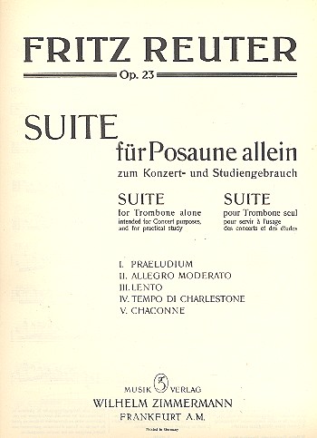 Suite op.23&nbsp;&nbsp;für Posaune&nbsp;&nbsp;