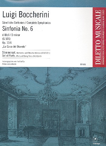 Sinfonia d-Moll Nr.6 op.12,4 für Orchester&nbsp;&nbsp;Stimmensatz&nbsp;&nbsp;