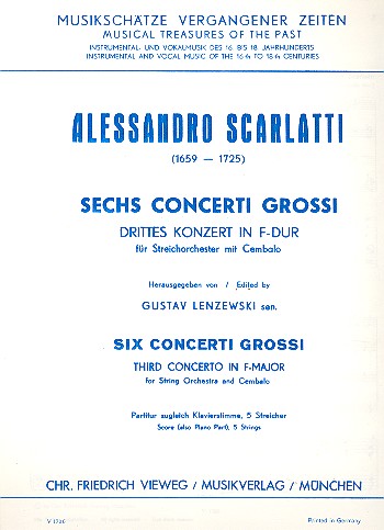 Concerto grosso F-Dur Nr.3  für Streichorchester und Cembalo  Partitur   (= Cembalo)