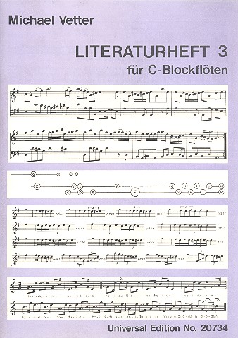 Blockflötenschule - Literaturheft Band 3  für C-Blockflöte  