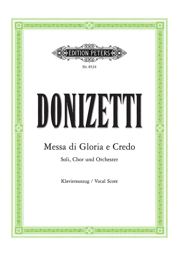 Messa di gloria e credo&nbsp;&nbsp;für Soli (SATB), Chor und Orchester&nbsp;&nbsp;Klavierauszug (la)