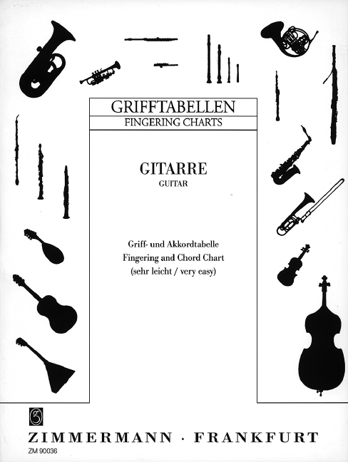 Grifftabelle&nbsp;&nbsp;für Gitarre (sehr leicht)&nbsp;&nbsp;