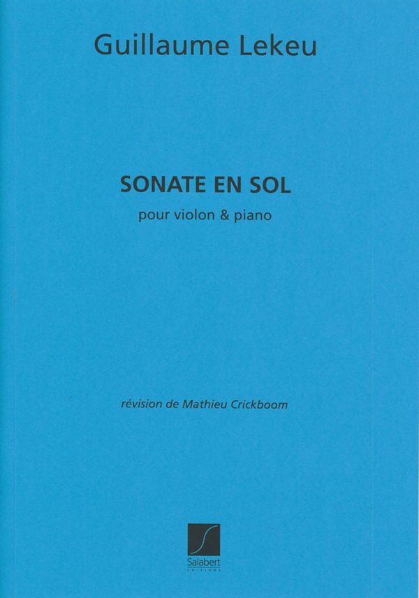 Sonate en sol majeur  pour violon et piano  