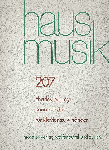 Sonate F-Dur&nbsp;&nbsp;für Klavier zu 4 Händen&nbsp;&nbsp;
