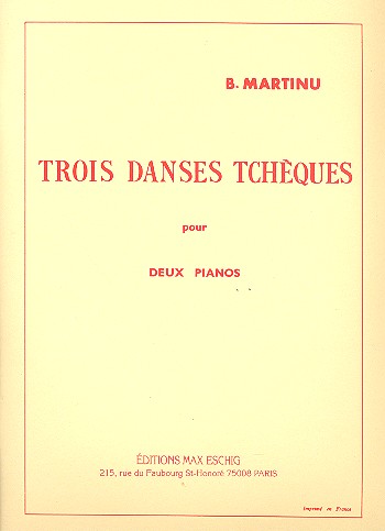 3 DANSES TCHEQUES POUR  2 PIANOS,  PARTITION  