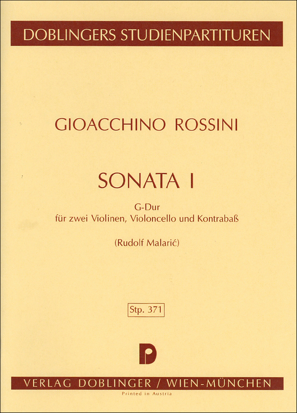 Sonate G-Dur Nr.1&nbsp;&nbsp;für Streicher&nbsp;&nbsp;Studienpartitur