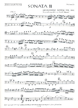 Sonate C-Dur Nr.3&nbsp;&nbsp;für Streichorchester&nbsp;&nbsp;Violoncello