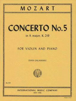 Concerto A major KV219 no.5&nbsp;&nbsp;for violin and piano&nbsp;&nbsp;