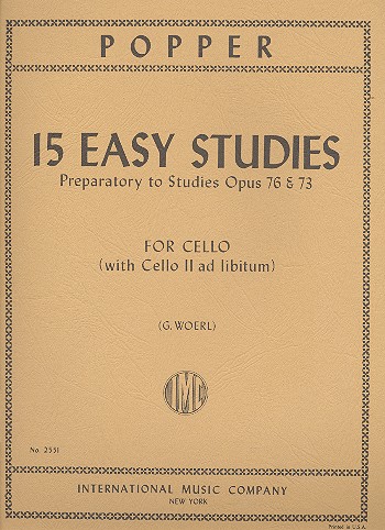 15 easy Studies in the first Position  for violoncello  