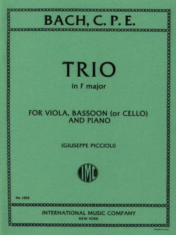 Trio F major  for viola, bassoon and piano (viola, cello and piano)  PICCIOLI, G., ED.