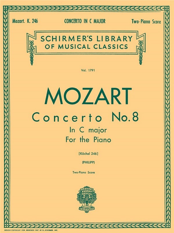Concerto C major no.8 KV246 for&nbsp;&nbsp;piano and orchestra for 2 pianos&nbsp;&nbsp;