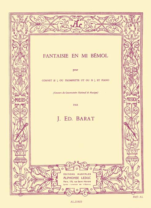 Fantaisie mi bémol majeur pour  cornet (trompette) et piano  
