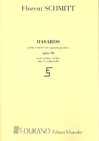 Hasards petit concert en quatre&nbsp;&nbsp;parties pour piano, violon, alto et&nbsp;&nbsp;partition et parties