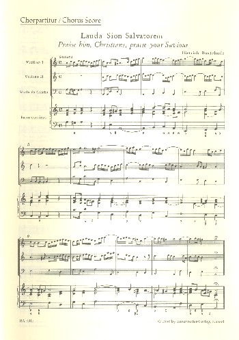Lauda Sion&nbsp;&nbsp;for mixed chorus (ssb), 2 violins and bc&nbsp;&nbsp;Chorpartitur (Ausgabe A)
