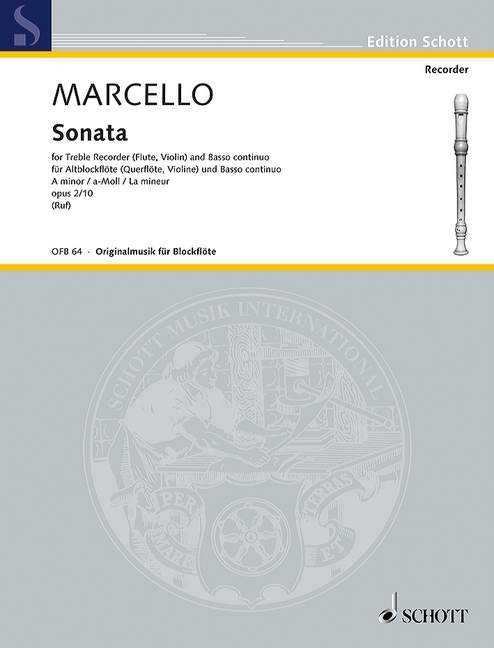 Sonate a-Moll op.2,10&nbsp;&nbsp;für Altblockflöte und Klavier&nbsp;&nbsp;