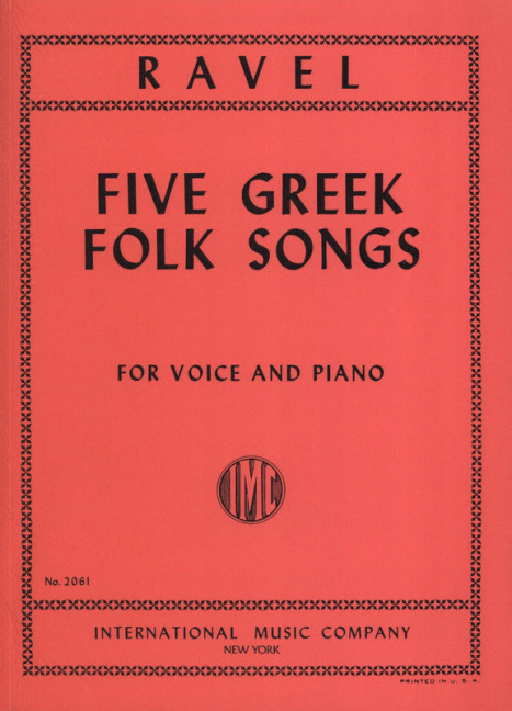 5 Greek Folk Songs&nbsp;&nbsp;for voice and piano (gr/fr/en)&nbsp;&nbsp;