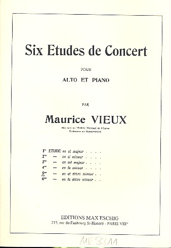 Étude de concert ut dieze mineur no.5  pour alto et piano  