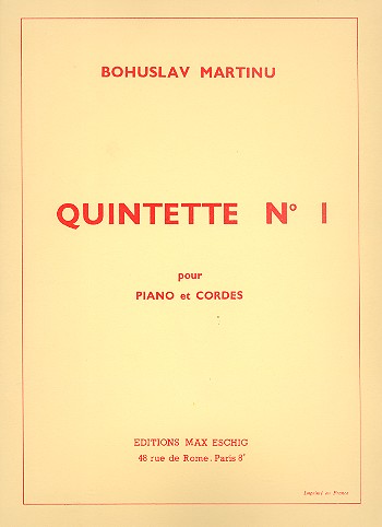 Quintette pour 2 violons, alto,&nbsp;&nbsp;violoncelle et piano&nbsp;&nbsp;Partitur und 4 Stimmen